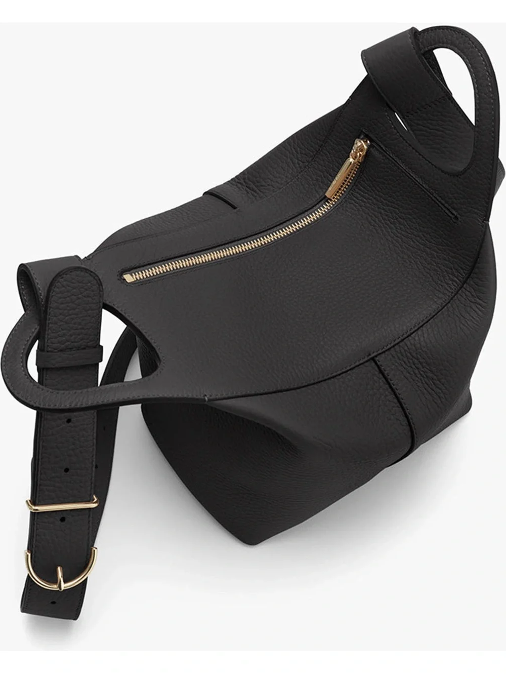CUYANA Paloma Bag Black Pebbled Leather Tote Bag
